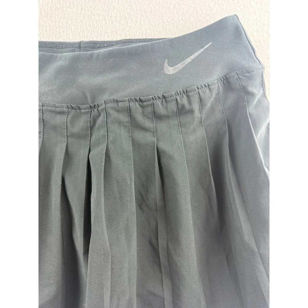 Nike Dri-FIT Women Black Pleated Tennis Skirt Skort Athletic Size M 517910-1/2